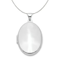 Polirani ovalni medaljon u obliku kupole od srebra, ogrlica