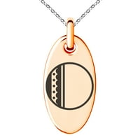 Početno slovo od nehrđajućeg čelika od nehrđajućeg čelika s monogramom Bumble ugraviranim na maloj Ovalnoj ogrlici s privjeskom šarma