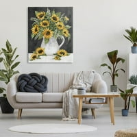 & Seoska vaza sa suncokretima i laticama cvijeća Galerija grafičke umjetnosti zidni ispis na platnu, dizajn Cindi Jacobs