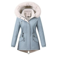 Zimski kaputi za žene topla gornja odjeća s kapuljačom donja jakna jednobojna debela prošivena jakna srednje duljine preveliki kaput