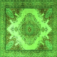 Tradicionalni perzijski tepisi u zelenoj boji, kvadratni 5 stopa