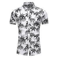Muška havajska košulja od pamučnog gornjeg dijela košulja na kopčanje kratki rukav ljetna Vintage tanka košulja na kopčanje stil