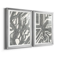 Wexford Home točkice i crtice I Premium Framed Print, 26.5 36.5 - Spremni za objesiti, srebro
