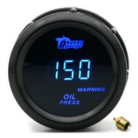 Digitalni mjerač tlaka ulja s senzorom za Auto 2 do 0 ~ 120 do upozorenje crno