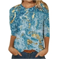 Kontrastna majica za žene, Plus size bluza od tunike, vrhovi s krpicama, Ženska odjeća s dugim rukavima s cvjetnim printom, Ležerne