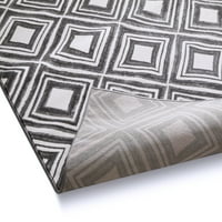 Dobro tkani siggi lijepi kvadrati moderni geometrijski poligon sivi 3'11 5'3 Vintage područja prostirka