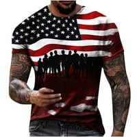 Muške domoljubne majice kratkih rukava od 4. srpnja s printom američke zastave, prošivena majica s krpicama, ležerna majica s okruglim