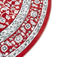 Home Dynami Tremont Magnolia Tradicionalna prostirka medaljona, crveno siva, 7'10 krug