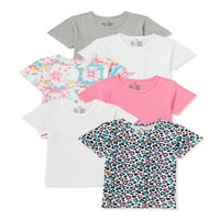 Majice s ružičastim etiketama djevojke, majice, 6-pack, veličine 4-16