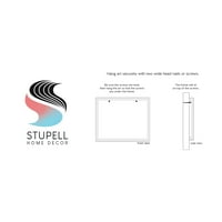 Stupell Industries Gradijent Tirkiznog četkanog kompozicije Grafička umjetnost bijela uokvirena umjetnička print zidna umjetnost,