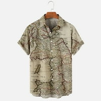 Muške košulje na rasprodaji muške Casual Gumbe s nepozicionirajućim tiskom košulja za plažu s ovratnikom s kratkim rukavima Bluza