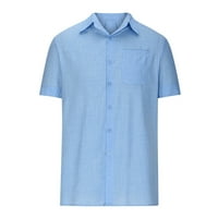 Muška jednobojna prozračna majica za vježbanje s ovratnikom s kratkim rukavima s kratkim rukavima, Bluza na rasprodaji u boji, A.