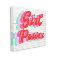 Stupell Industries Girl Power fraza boja Pop Art Urban Cigle Dizajn Daphne Polselli, 24 24