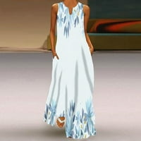 Ženske haljine Plus Size Ženska ležerna haljina s naramenicama s printom haljina za plažu s dekolteom i džepovima u obliku slova