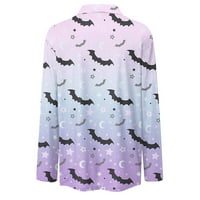 Ženske jesensko-zimske majice s izrezom u obliku slova A i printom za Noć vještica, Ležerne modne majice