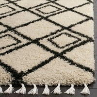 Marokanski tepih s resama, krem ugljen, 2'3 9'