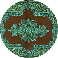 Tvrtka alt strojno pere tradicionalne unutarnje prostirke s okruglim medaljonom u tirkizno plavoj boji, promjera 7 inča