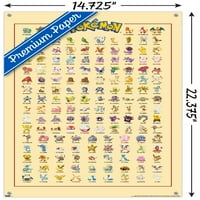 Pokemon-Kanto Mrežni zidni poster s gumbima, 14.72522.375