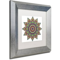 Zaštitni znak likovna umjetnost Pjenušavi sunčani dan Mandala Canvas Art by Kathy G. Ahrens, White Matte, Silver Frame
