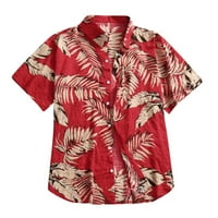 Modna Muška ležerna bluza s printom na kopčanje Havajski print gornji dio za plažu kratkih rukava