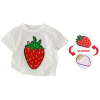 majica sa šljokicama za dječake i djevojčice, vrhovi, ljetna odjeća kratkih rukava, veličina 130