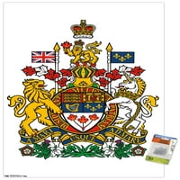 Kanada - zidni plakat s grbom s gumbima, 22.375 34