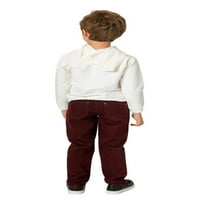Bijela majica s okruglim vratom s dugim rukavima za dječake u dobi od 7 i više godina, Udobna ležerna majica po mjeri