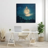 Stupell Industries Nadreal Lunar Woman Nighttime Stars Cityscape Canvas Wall Art, 36, dizajn Paula Belle Flores