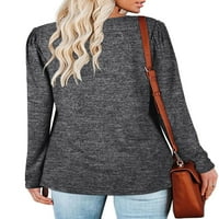 Ženski pulover s nabranim okruglim vratom jednobojna bluza od tunike ženska Casual majica dugih rukava
