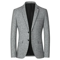 Muški uklopljeni Blazer U donjem rublju, teški sportski kaput, poslovno ležerno jednoredno odijelo s džepovima s prorezom i ovratnikom,