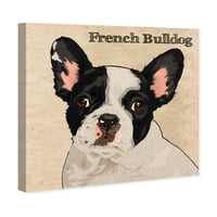 Wynwood Studio životinje zidne umjetničke platnene platnene pse i psići francuskog buldoga - crno, bijelo