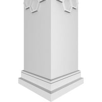 Ekena Millwork 10 W 10'H Obrtsman Klasični kvadrat koji nije kočnik Westmore Fretwork Column W Prairie Capital & Prairie baza