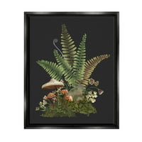 Sklijanje šumskih botaničkih botanica Botanički i cvjetna grafička umjetnost Jet Black Framed Art Print Wall Art Art