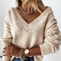 Ženski džemperi s ramena, obični ugodni puloveri, vrhovi, jesenska odjeća, džemperi, bluze