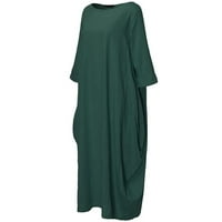 Ženske haljine s okruglim vratom za noćne izlaske, suknja srednje duljine, ženska ležerna haljina u zelenoj boji