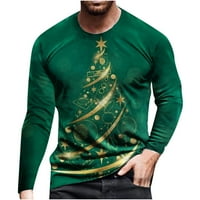 Muške majice kratkih rukava Muška Casual božićna bluza s mašnom 3-inčni digitalni tisak pulover s okruglim vratom dugih rukava majica