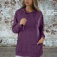 Sportski džemper tunika Top majica s patentnim zatvaračem Ženska Moda Pune boje s kapuljačom džep s dugim rukavima casual džemper