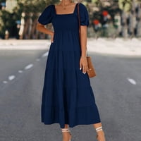 ljetne haljine za žene na rasprodaji Ženska Moda ležerna jednobojna haljina s kratkim rukavima s kratkim rukavima s kratkim rukavima