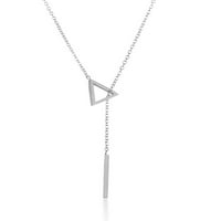 Ogrlica od larijata od nehrđajućeg čelika s trokutastom šipkom - 18