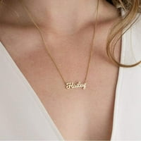 Personalizirana zlatna personalizirana ogrlica s imenom - 18K personalizirane pozlaćene ogrlice za žene djevojke djeca tinejdžeri