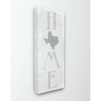 Stupell Industries Texas Home State karta siva teksturirana riječ dizajn platna zidna umjetnost Daphne Polselli