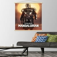 Ratovi zvijezda: Mandalorijanac - Mandalorijanski zidni plakat u drvenom magnetskom okviru, 22.375 34